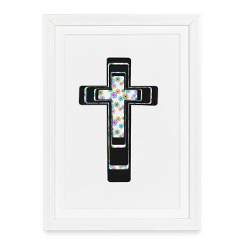 Croix Croix Crucifix - Affiche encadrée (27 × 37 cm) - blanc - Devant