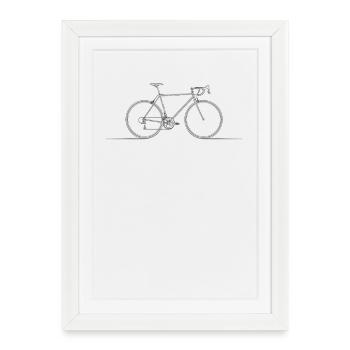 Vélo de route croquis Lignes fines Style minimaliste - Affiche encadrée (27 × 37 cm) - blanc - Devant