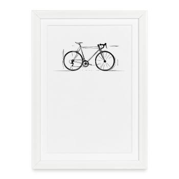 Beau dessin de vélo parfait pour les amateurs de cyclisme - Affiche encadrée (27 × 37 cm) - blanc - Devant