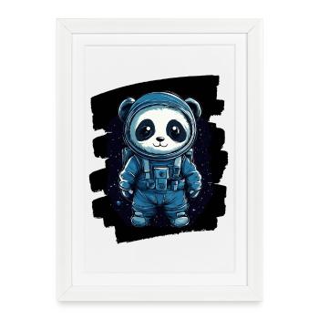 Panda Astronaute - Affiche encadrée (27 × 37 cm) - blanc - Devant