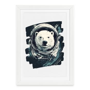 Polar Bear Astronaut - Framed poster (27 × 37 cm) - white - Front