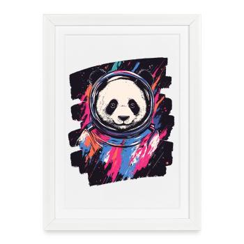 Panda Astronaute - Affiche encadrée (27 × 37 cm) - blanc - Devant