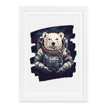 Polar Bear Astronaut - Framed poster (27 × 37 cm) - white - Front