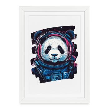 Panda Astronaute - Affiche encadrée (27 × 37 cm) - blanc - Devant
