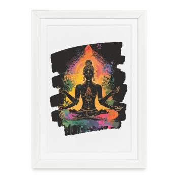 Yoga Namaste Méditation - Affiche encadrée (27 × 37 cm) - blanc - Devant