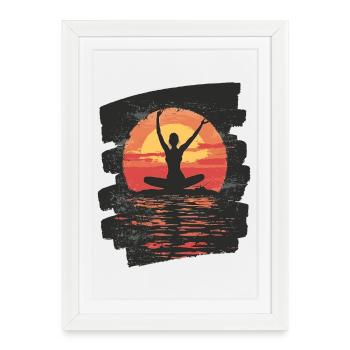 Yoga Namaste Méditation - Affiche encadrée (27 × 37 cm) - blanc - Devant