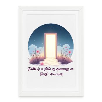 Citation de la foi d’Alan Watts d’Open Door Trust - Affiche encadrée (27 × 37 cm) - blanc - Devant