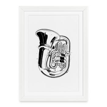 Dessin de tuba - Affiche encadrée (27 × 37 cm) - blanc - Devant