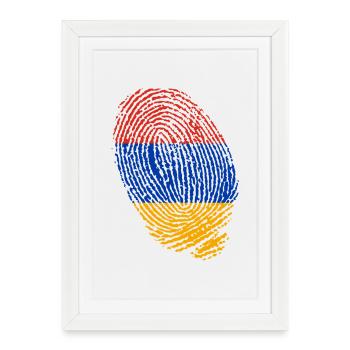 empreintes digitales du drapeau arménien - Affiche encadrée (27 × 37 cm) - blanc - Devant