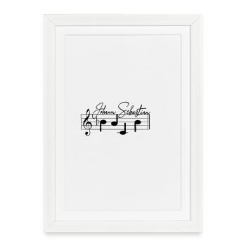 Johann Sebastian Bach Partition Notation - Affiche encadrée (27 × 37 cm) - blanc - Devant