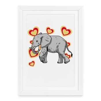 Elephant Elephant Kids Peanut - Framed poster (27 × 37 cm) - white - Front