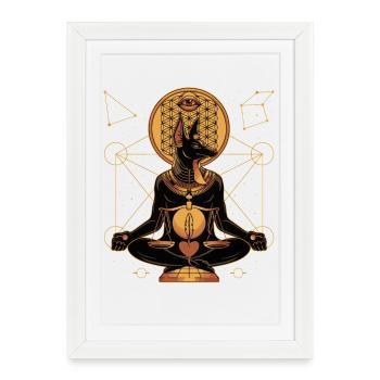 Anubis Ancient Egypt Sacred Geometry Balance - Framed poster (27 × 37 cm) - white - Front