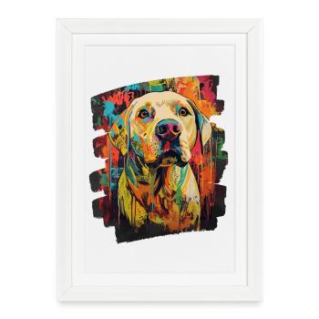Labrador - Affiche encadrée (27 × 37 cm) - blanc - Devant