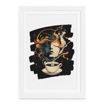 Coffee Coffee Coffee Lovers - Framed poster (27 × 37 cm) - white - Front