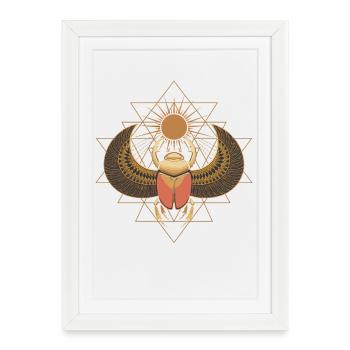 Scarabée sacré avec symbole Sri Yantra - Affiche encadrée (27 × 37 cm) - blanc - Devant