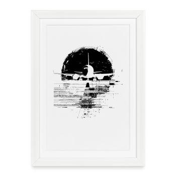 Croquis d’avion - Affiche encadrée (27 × 37 cm) - blanc - Devant
