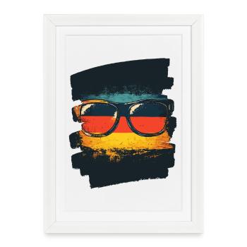 Lunettes de soleil Drapeau de l’Allemagne - Affiche encadrée (27 × 37 cm) - blanc - Devant