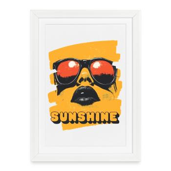 Lunettes de soleil d’été - Affiche encadrée (27 × 37 cm) - blanc - Devant