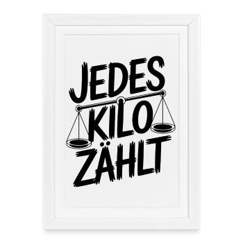 Chaque kilo compte - Affiche encadrée (27 × 37 cm) - blanc - Devant