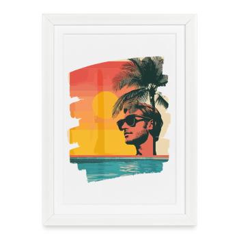 Summer Sun - Framed poster (27 × 37 cm) - white - Front