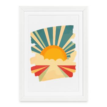 Summer Sun - Framed poster (27 × 37 cm) - white - Front