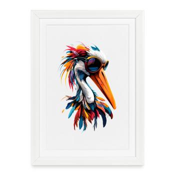 Amoureux des cigognes Cigognes blanches Cigognes géantes Cigognes - Affiche encadrée (27 × 37 cm) - blanc - Devant