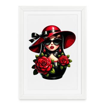 Fille russe ! Matriochka Russe pour Russes - Affiche encadrée (27 × 37 cm) - blanc - Devant
