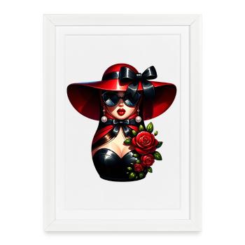 Fille russe ! Matriochka Russe pour Russes - Affiche encadrée (27 × 37 cm) - blanc - Devant