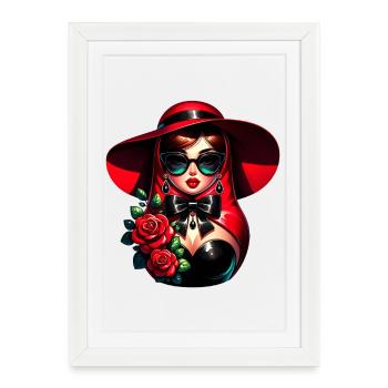 Fille russe ! Matriochka Russe pour Russes - Affiche encadrée (27 × 37 cm) - blanc - Devant