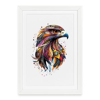 Faucon crécerelle Faucon Chasse Faucon pèlerin Faucon mignon - Affiche encadrée (27 × 37 cm) - blanc - Devant