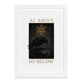 Comme en haut donc en dessous L’art du cube de Raven Metatron - Affiche encadrée (27 × 37 cm) - blanc - Devant