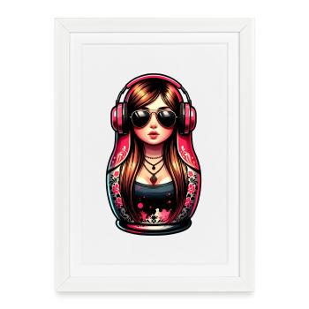 Russian Matryoshka Music Russia Russian - Framed poster (27 × 37 cm) - white - Front