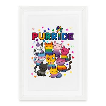 Purride Chats LGBT - Affiche encadrée (27 × 37 cm) - blanc - Devant