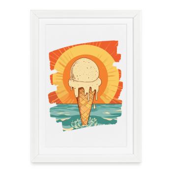 cream and cream scoop summer sunset - Framed poster (27 × 37 cm) - white - Front