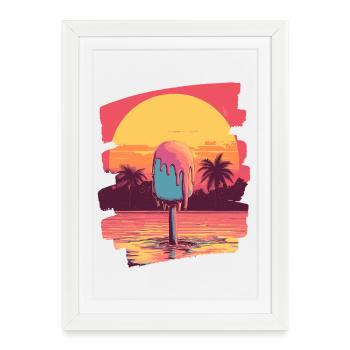 cream and cream scoop summer sunset - Framed poster (27 × 37 cm) - white - Front