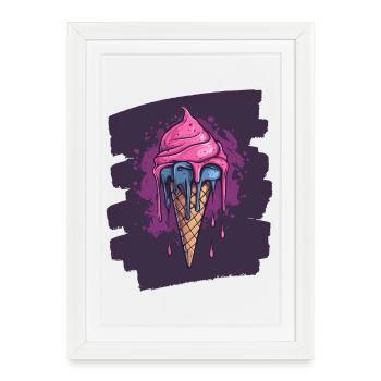Crème glacée Crème glacée - Affiche encadrée (27 × 37 cm) - blanc - Devant