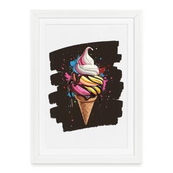 Crème glacée Crème glacée - Affiche encadrée (27 × 37 cm) - blanc - Devant