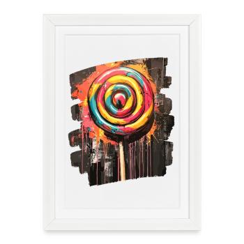 Sucette sucette bonbons bonbons - Affiche encadrée (27 × 37 cm) - blanc - Devant