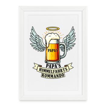 Dad's Ascension Command - Father's Day Beer Design - Framed poster (27 × 37 cm) - white - Front