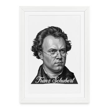 Portrait du compositeur Franz Schubert - Affiche encadrée (27 × 37 cm) - blanc - Devant