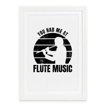 Drôle de joueur de flûte dicton - Affiche encadrée (27 × 37 cm) - blanc - Devant