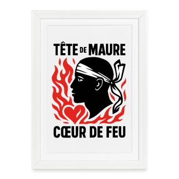 Tête de maure Coeur de feu - Affiche encadrée (27 × 37 cm) - blanc - Devant