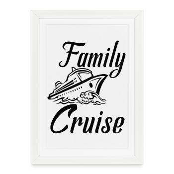 Croisière en famille - Affiche encadrée (27 × 37 cm) - blanc - Devant