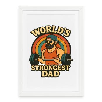 World's Strongest Dad Workout Training Gym - Framed poster (27 × 37 cm) - white - Front