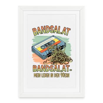Ribbon Salad - 90s Retro Cassette Nostalgia - Framed poster (27 × 37 cm) - white - Front