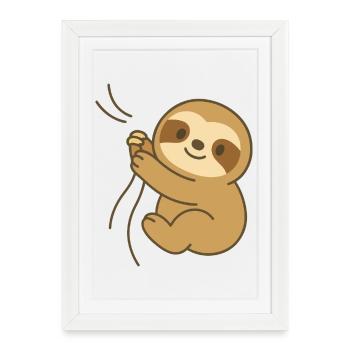 Cozy Sloth Hug - Cuddly Sloth Baby - Framed poster (27 × 37 cm) - white - Front