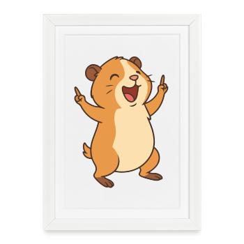 Happy Cavy Kid - Framed poster (27 × 37 cm) - white - Front