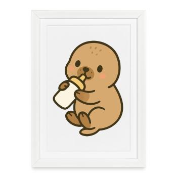 Bottle time by the sea - Framed poster (27 × 37 cm) - white - Front
