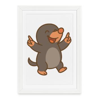 Dancing Mole - Framed poster (27 × 37 cm) - white - Front