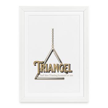 Triangel - Auf das Timing kommt es an Percussion - Gerahmtes Poster (27 × 37 cm) - Weiß - Vorne